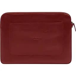 Чохол для ноутбука BlankNote Шкіряний на блискавці з кишенею та хлястиком на руку Червоний