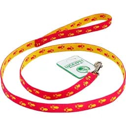 Повідець капроновий Lucky Pet Лапки, 120х1,6 см, червоно-жовтий