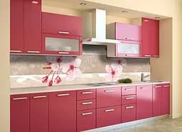 Кухонний фартух Рожеві Квіти Вишні ПВХ наклейка сакура абстракція Бежевий 60х200 см Happy Pocket Z180854 - мініатюра 2