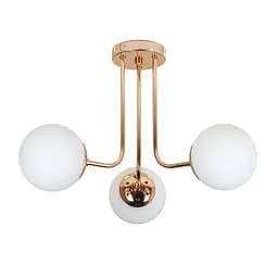 Люстра стельова Levistella 7529908-3 GOLD+WH, E27, 3 плафона, золото і білий, сучасний стиль для вітальні