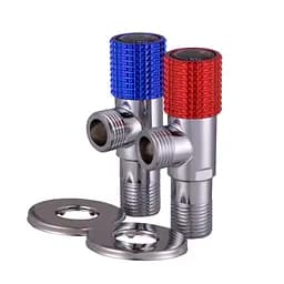 Комплект кранів кутових кераміка Solomon Exclusive 1/2″X1/2″ 9889 Red/Blue (комплект 2шт.) 000025175 - мініатюра 2