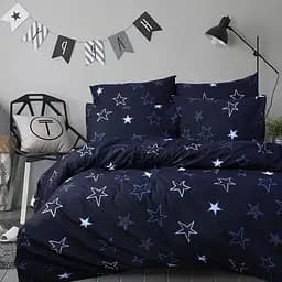 Семейный постельный комплект бязь синего цвета 328133