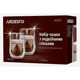 Набір чашок Ardesto з подвійними стінками 350 мл 2 шт. прозорий (AR2635CP) - мініатюра 2