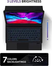 Чохол Doohoeek з клавіатурою для iPad Air 13 дюймів 2025 (M3)/2024(M2), iPad Pro 12.9 6-го/5/4-го/3-го покоління, Bluetooth - мініатюра 4