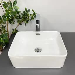 Умивальник VBI Arabba S white накладний VBI-013500, Білий - мініатюра 4