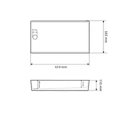Умивальник VBI Velletri M white накладний VBI-015901, Білий - мініатюра 2