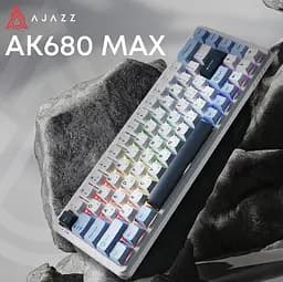 Клавиатура игровая механическая Ajazz AK-680-MAX Magnetic Switch RGB USB White - мініатюра 3