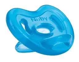 Силіконова ортодонтична пустушка Nuby, з природнім рухом соска, 0-6 міс., блакитний (NV0202003SOSblue)