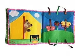 Текстильна розвиваюча книга для малюків "Цуценя" Bambini 6х22х22 см det0013949 - мініатюра 3