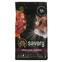 Сухий корм для стерилізованих котів Savory Adult Cat Steril Fresh Lamb & Chicken зі свіжим м’ясом ягняти та курки 0.4 кг