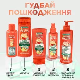 Відновлювальний шампунь Garnier Fructis Гудбай Пошкодження для посіченого та пошкодженого волосся 400 мл - мініатюра 9