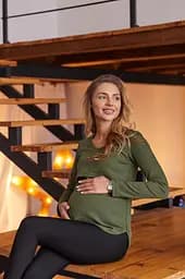 Лонгслів для вагітних зі зручним секретом для годування Avila XXL Lullababe Оливковий - мініатюра 6