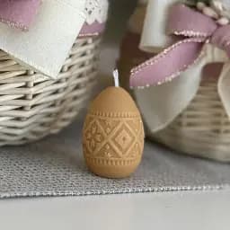 Пасхальная свеча писанка бежевая MIS LT