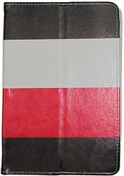 Чехол-книжка TOTO Tablet Cover Stripes Universal 8" Red/Black/White