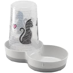 Moderna Tasty Cats in Love модерна 2в1 1,5 л автогодівниця автопоїлка для котів і собак
