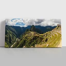 Інтер'єрна картина Горна панорама Перу, Мачу-Пікчу, Machu Picchu, інтер'єрний декор, 60×120 см (id0063)
