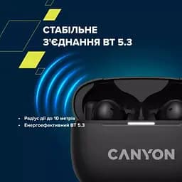 Навушники Canyon TWS headset OnGo TWS-10 ANC+ENC Purple (CNS-TWS10PL) - мініатюра 11