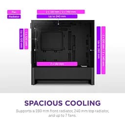 Корпус NZXT H3 Flow Tempered Glass без БЖ Black (CC-H31FB-01) - мініатюра 8