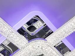 Люстра стельова LED Diasha 2205/4+1HR, 80W, 3200K-6500K, хром, сучасний стиль для дому - мініатюра 5