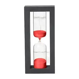 Часы песочные в деревянном корпусе на 15 минут (цвет черный/песок красный) 86748