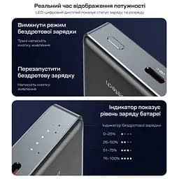 Повербанк 10000mAh Choetech B739 Black QC3.0 PD3.0 бездротова магнітна зарядка (43-00151) - мініатюра 8
