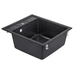 Кухонна мийка Lidz 460x515/200 BLA-03 (LIDZBLA03460515200), Чорний - мініатюра 4