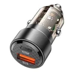 Адаптер автомобильный Borofone Smart dual port car charger BZ20 1USB/1Type-C, 38W/3A, PD/QC|