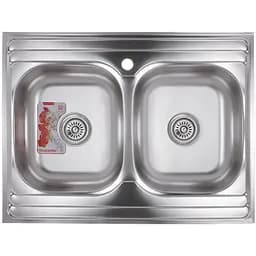 Кухонна мийка Zerix Z8060B-08-180MD Double (Micro Decor) (ZS0611)