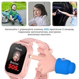 Дитячий смарт-годинник JETIX G99 зі змінним корпусом, GPS, 4G Відеодзвінком і вологозахистом (Pink) - мініатюра 6