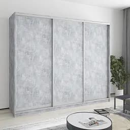 Шафа-купе тридверна MebelStar Уні AL 3ДСП 250x45x210 см Бетон (MBS-3060)