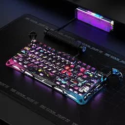 Клавіатура GravaStar Mercury V75 Pro 80keys Magnetic Jade Gaming 8K USB-A RGB Neon Graffiti (GSV75PRO_U_CG_BLK) - мініатюра 12