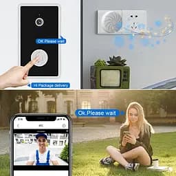 Відеодомофон Wifi на батарейках ААА з окремим бездротовим USB дзвінком Nectronix YE-B-01 (100840) - мініатюра 3