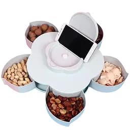 Тарілка одноярусна обертається для фруктів з підставкою для телефону