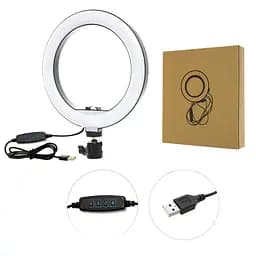 Кільцева світлодіодна Led лампа Grand із затискачем для телефона 20 см