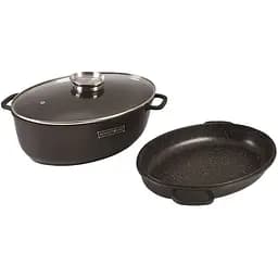 Універсальний набір посуду Royalty Line RL-KCS01 казан, сковорода з мармуровим покриттям 3 предмети