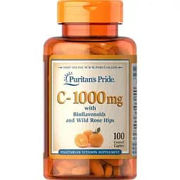 Витамины и минералы Puritan's Pride Vitamin C 1000 mg with Bioflavonoids & Rose Hips, 100 каплет