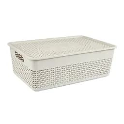 Кошик Stars Plast з кришкою бежевий 8 л (94255/беж)