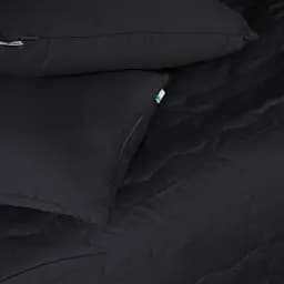Літній постільний комплект MirSon Line Satin Light Pro Black Ecosilk Полуторний (2200010972313) - мініатюра 4