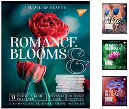 Тетради ученические 18 листов линия. YES Romance blooms, 25 шт. в упаковке