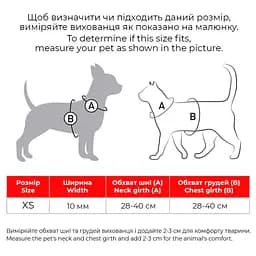 Шлея з повідцем для котів та дрібних порід собак Waudog Nylon Око монстра з QR паспортом XS 25-40x20-30x1/122 см - мініатюра 2