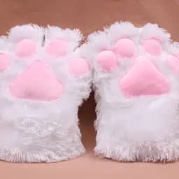 Косплей Рукавички Лапи Кішки Білі Cosplay Cat Paws Gloves White P CCPGW - мініатюра 3