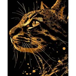 Набор для росписи по номерам Strateg Бенгальский кот на черном фоне 40 х 50 см (AH1211-8)