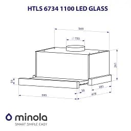 Витяжка телескопічна Minola HTLS 6734 BL 1100 LED GLASS - мініатюра 11
