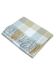 Плед бавовняний Vladi Валенсія Laura 140х200 біло-сірий-пісок-білий (10312)