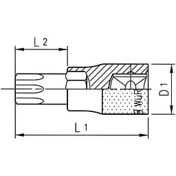 Головка Wurth 1/2" з бітою Torx TХ25 Zebra (071513325) - мініатюра 2