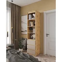 Пенал открытый с шухлядами Moreli T-219 500x2117x498 мм Дуб аппалачи/Капучино (mo-t219-apalach-capuch)