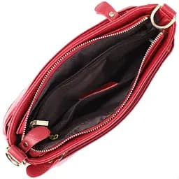 Елегантна сумка жіноча з твердим дном з натуральної шкіри Vintage 22982 червона - мініатюра 7