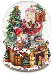 Декоративна водяна куля Санта з подарунками музична Bona 16х16х20 см dec0008838