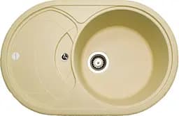 Кухонная мойка Adamant SHELL ivory 770x495x200 мм, с крылом 77 см