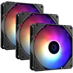 Вентилятор 120 мм ID-Cooling TF-12025-PRO ARGB TRIO чорний (3 шт.) 120x120x25 мм ARGB підсвітка 500-1800 об/хв 35.2dB(A) max